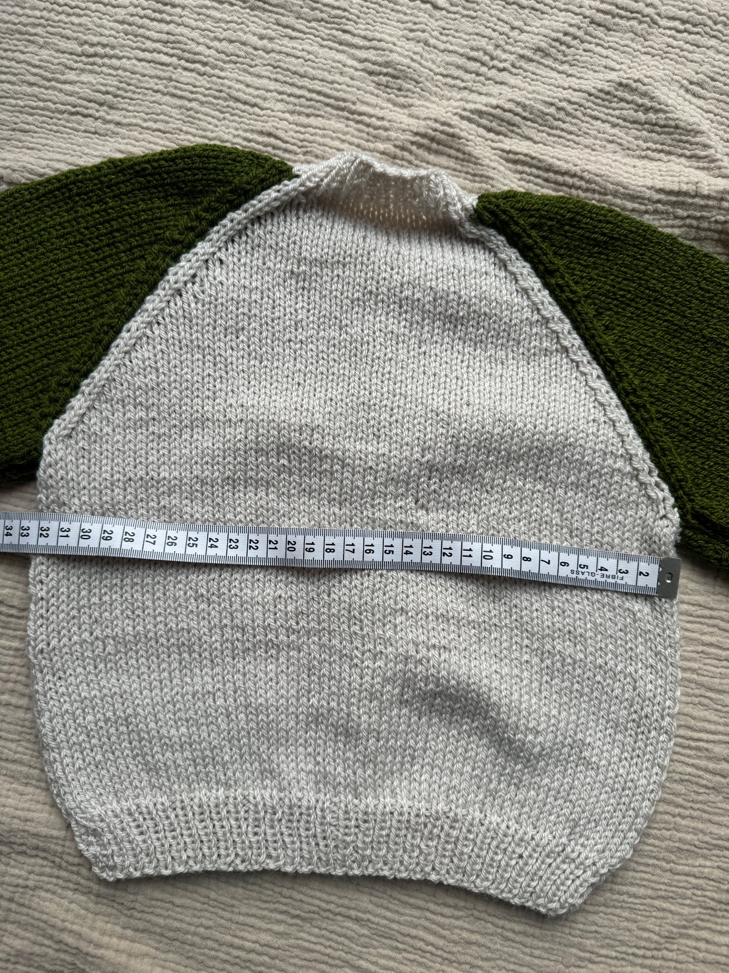 1-2years parchment with olive cardigan