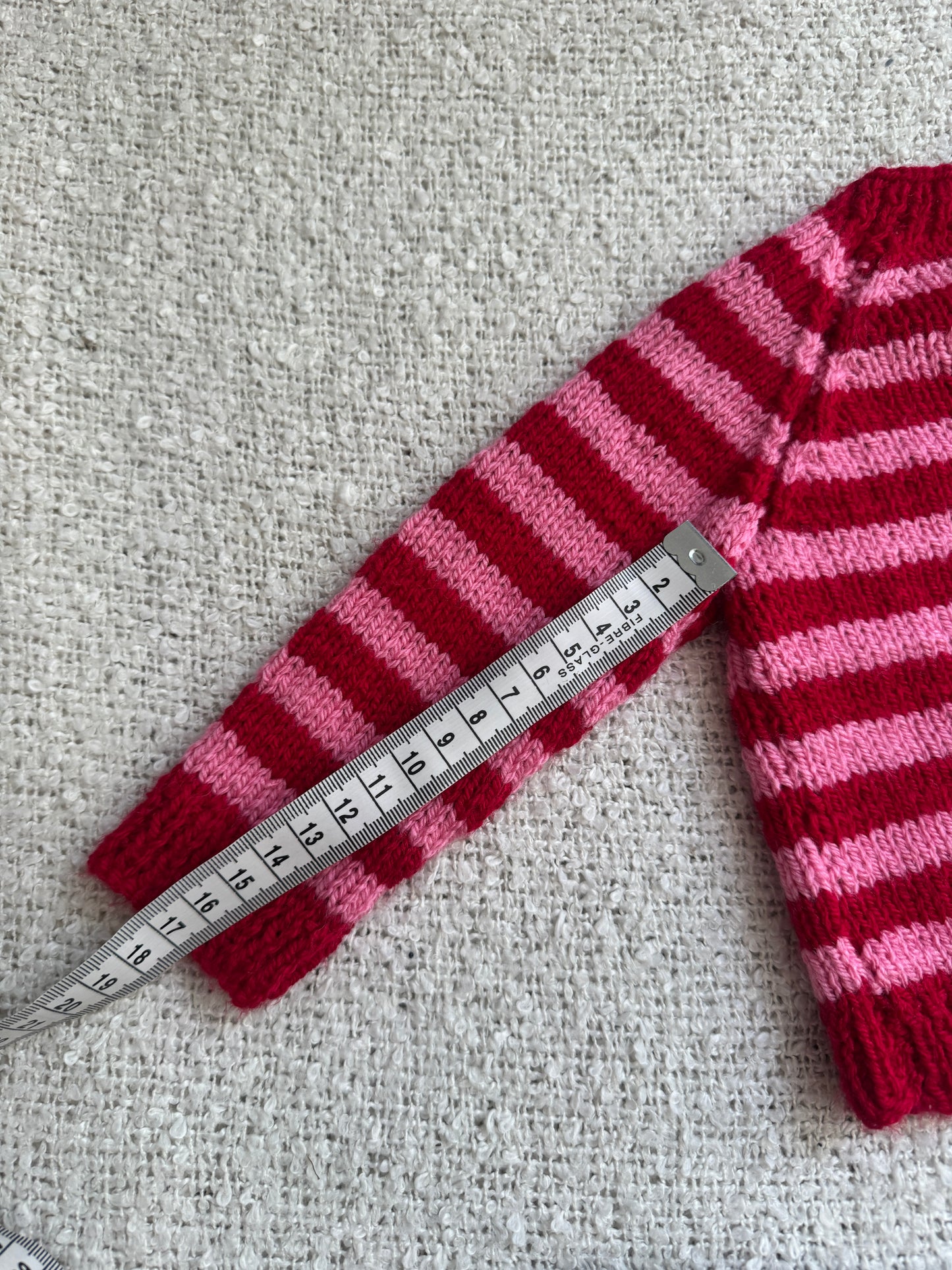 0-6m pink/red stripe cardigan