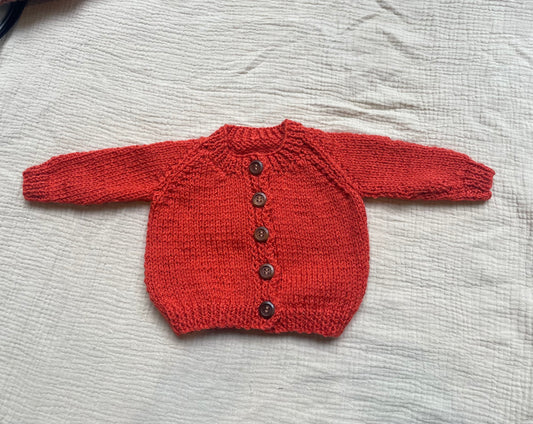 small 0-3m burnt orange cardigan