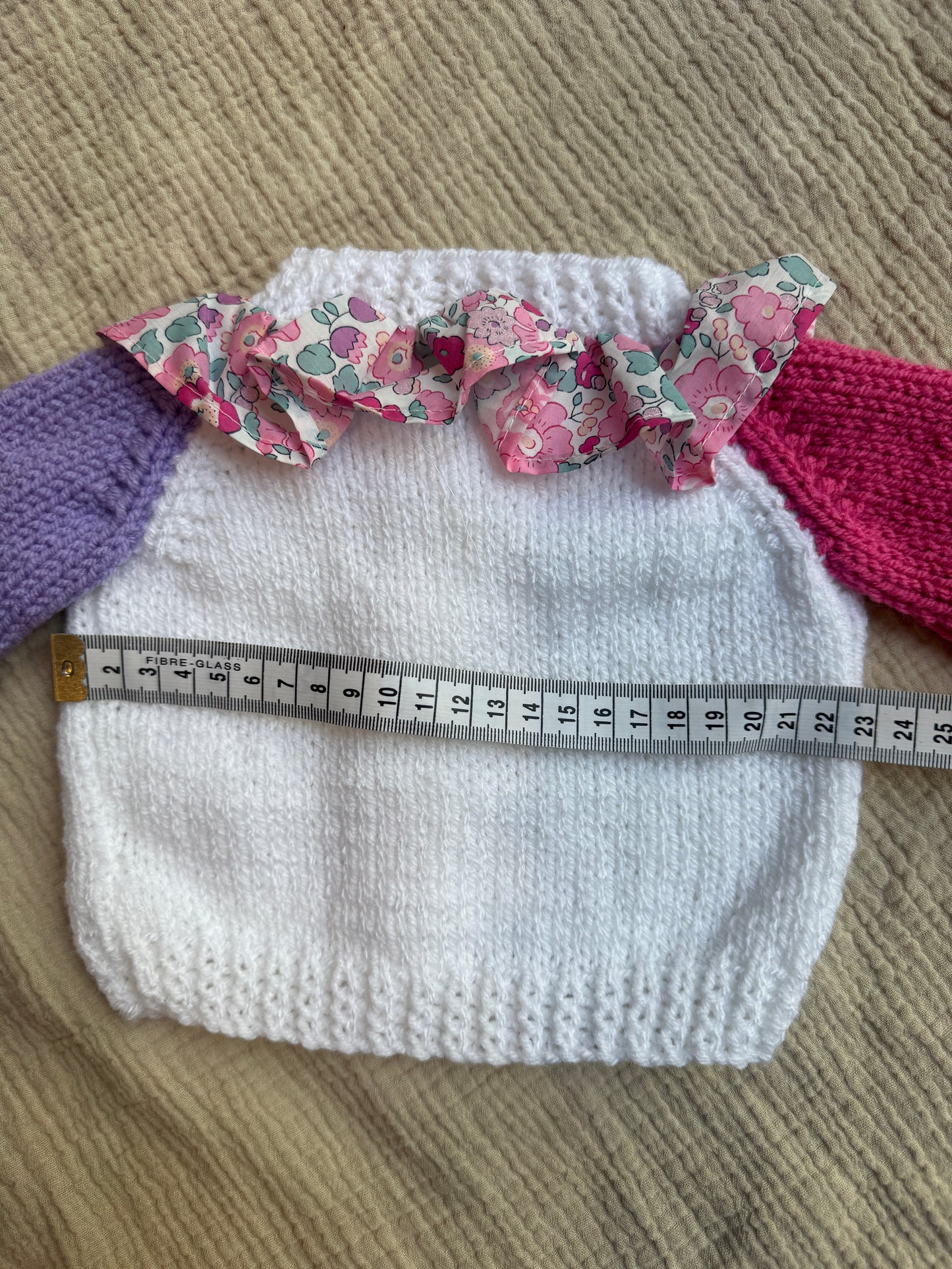 0-1m colour block with liberty collar cardigan