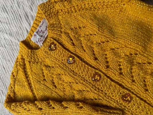 1-2 years yellow glitter cardigan