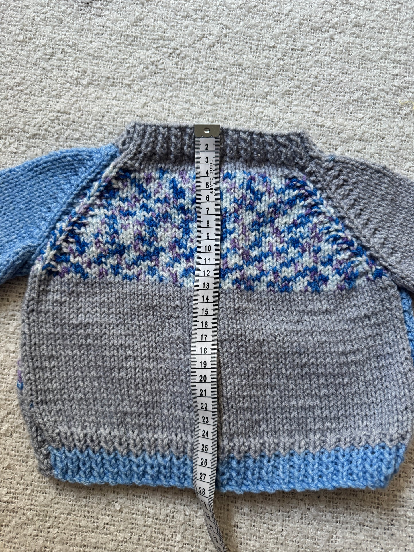 6-12months blue patchwork cardigan