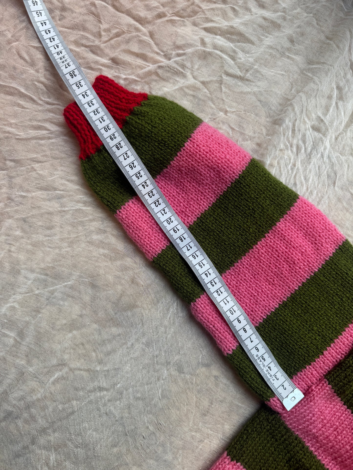 3 -5 years green and pink stripe jumper
