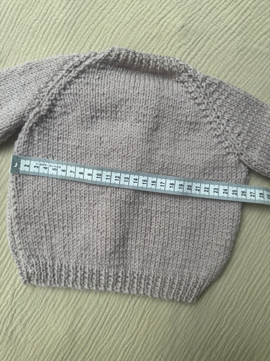 3-6m mushroom cardigan (purple undertone)