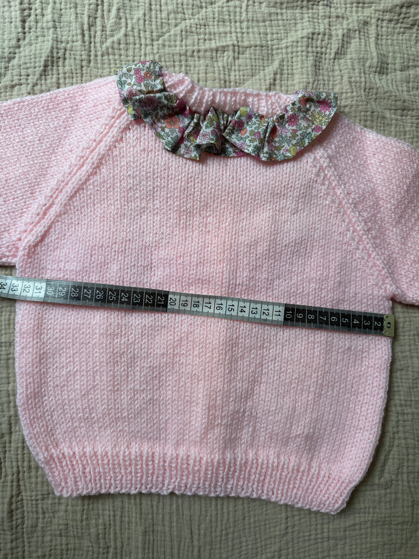 1-2 years pale pink cardigan with collar