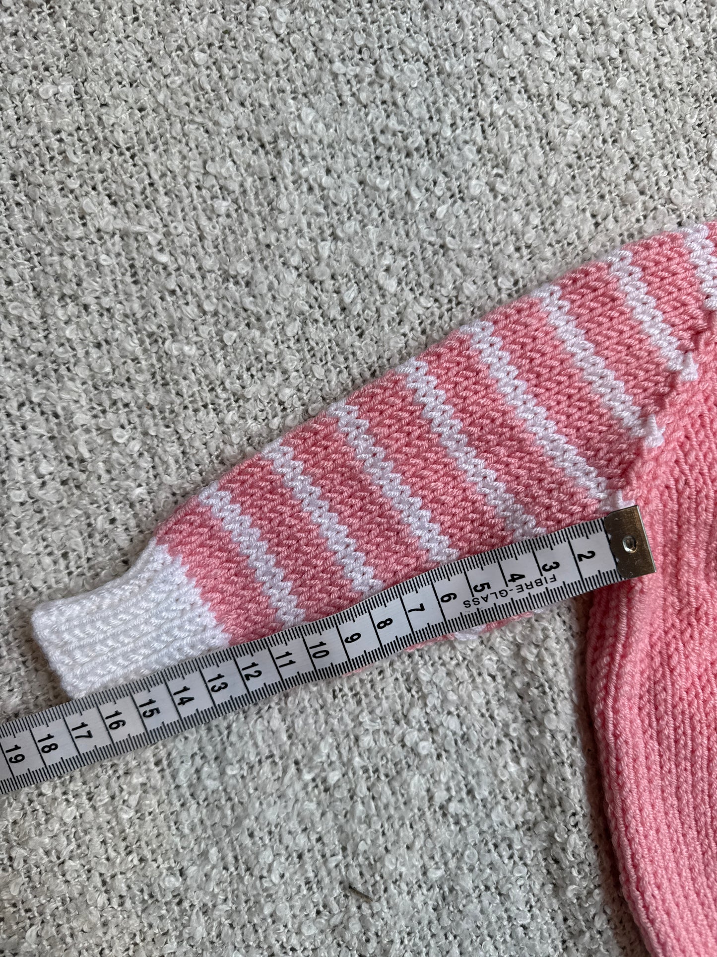 3-6m duck peach and white stripe cardigan