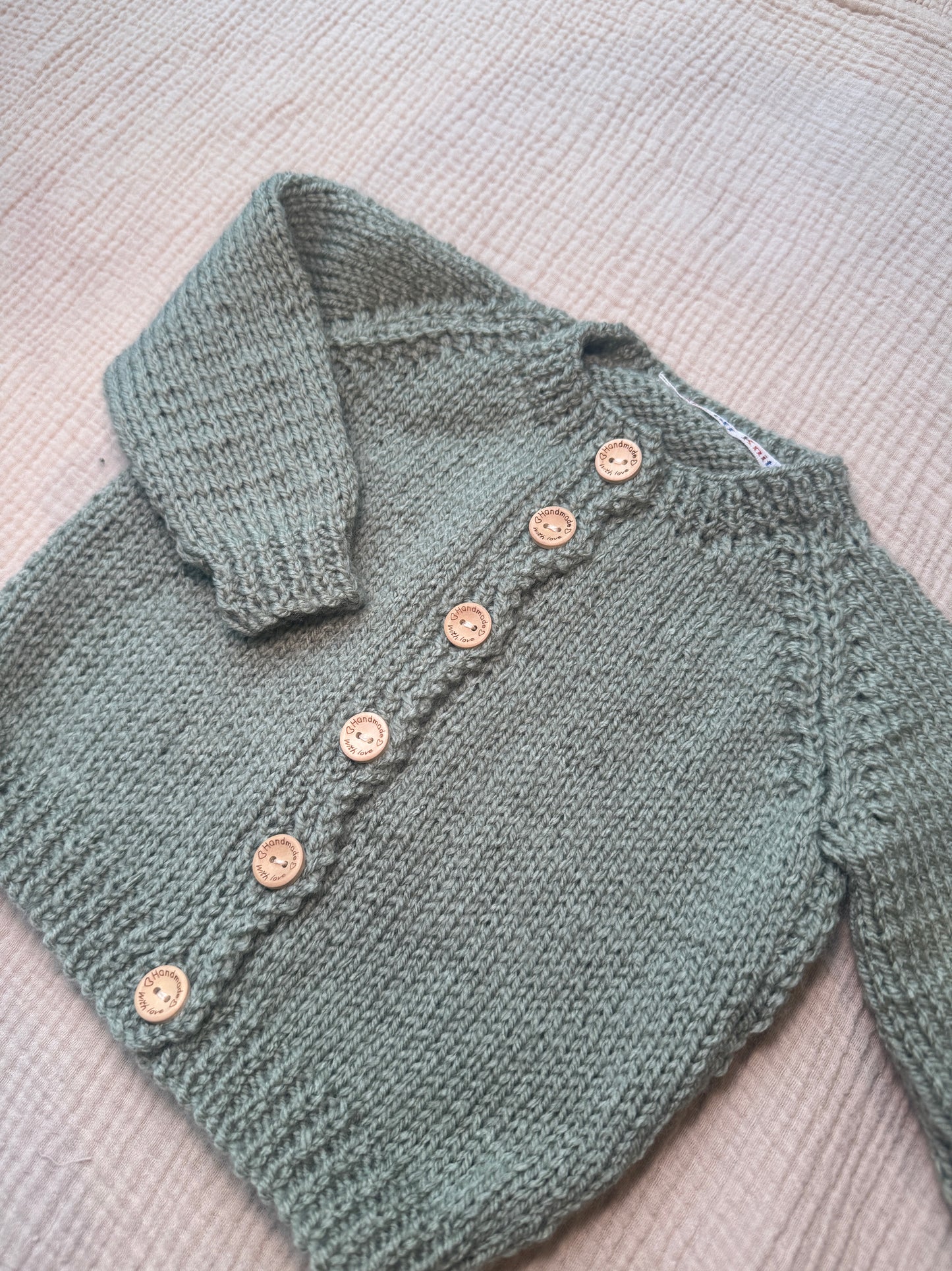 3-6m pale sage cardigan