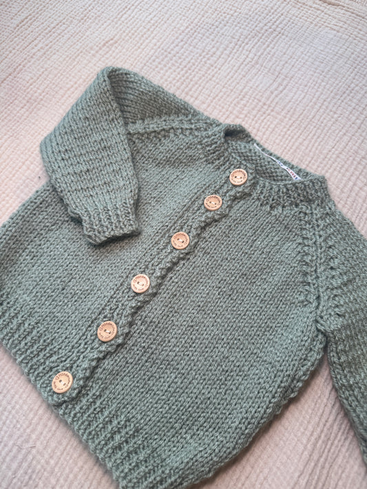 3-6m pale sage cardigan