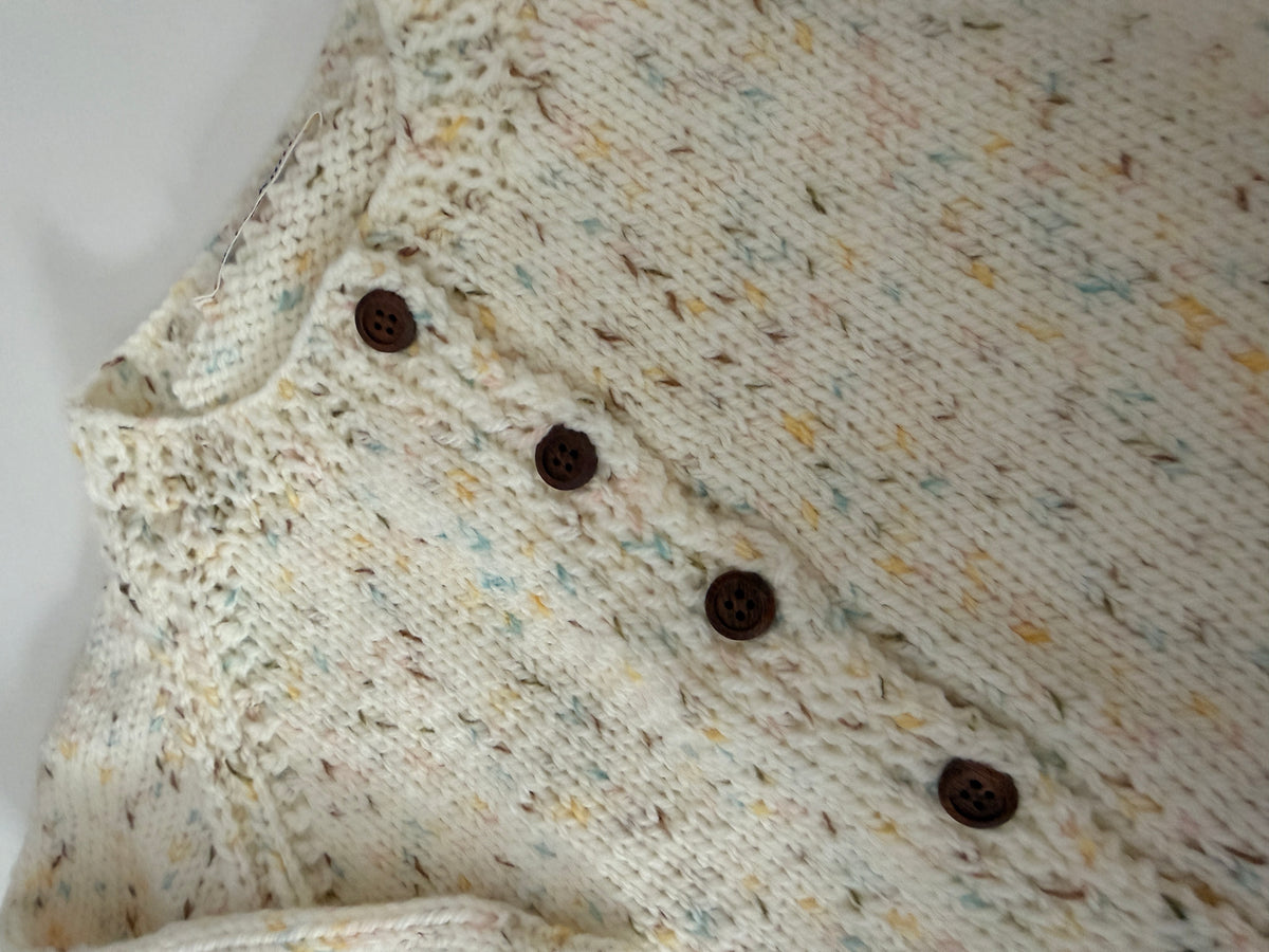 2-3 years Aran neutral fleck cardigan