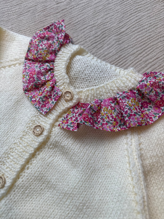 2-4 years warm cream with liberty collar cardigan