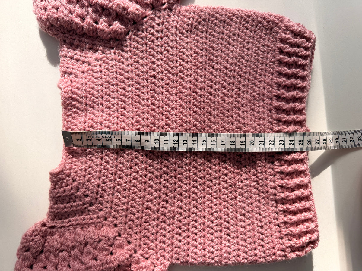 9-15 months pale rose crochet cardigan