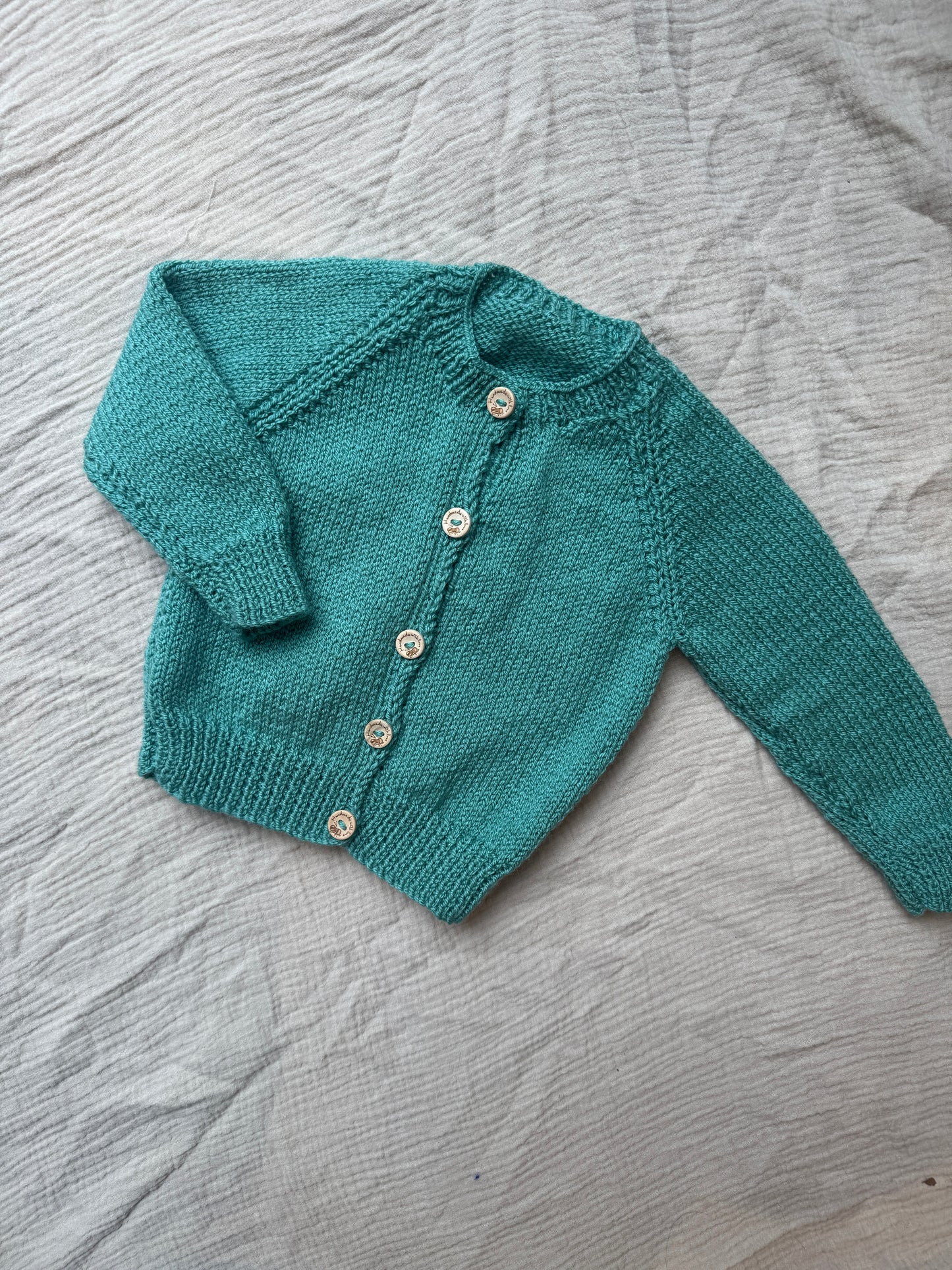 6-12m sage blue cardigan