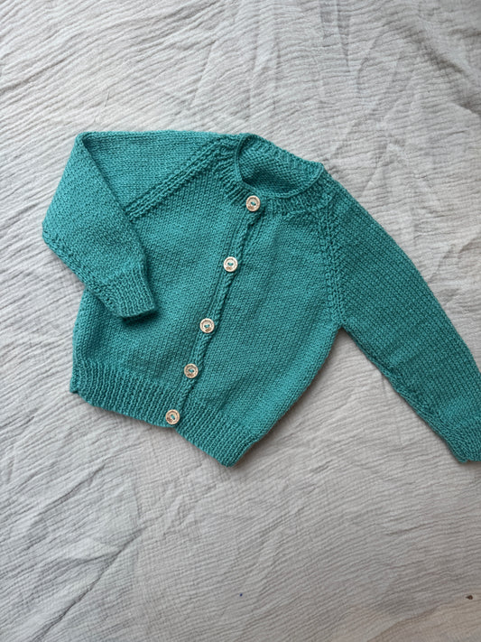 6-12m sage blue cardigan