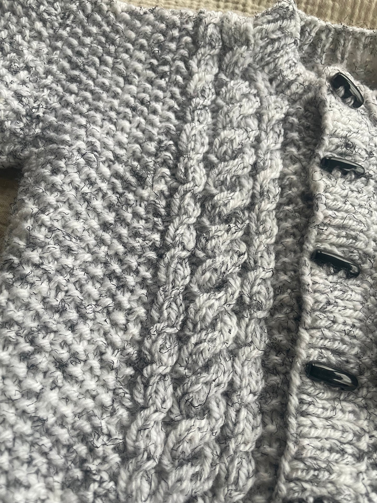 6-9m grey cardigan with black flecks