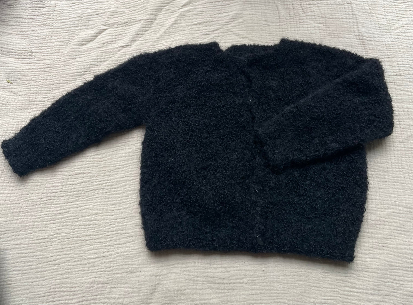 2-3 years black boucle cardigan
