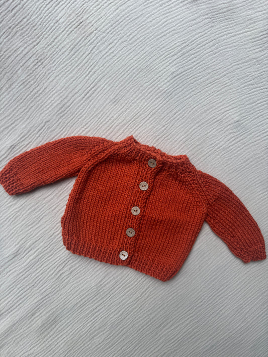 0-3m rust cardigan