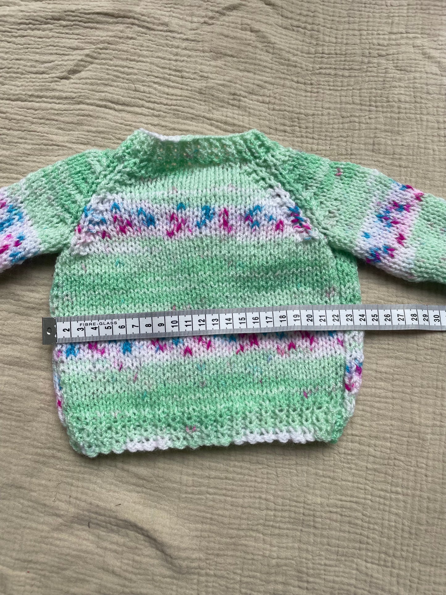 0-3m green patterned cardigan