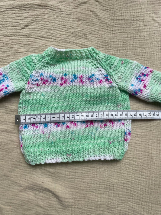 0-3m green patterned cardigan