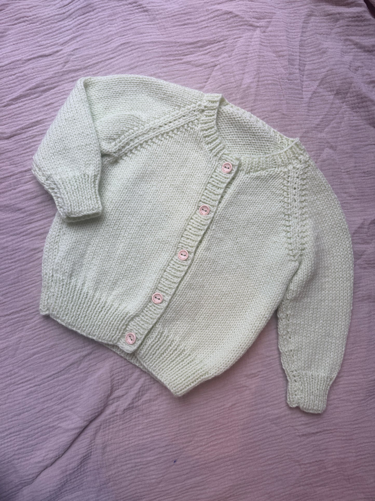 1-2 years pistachio green cardigan