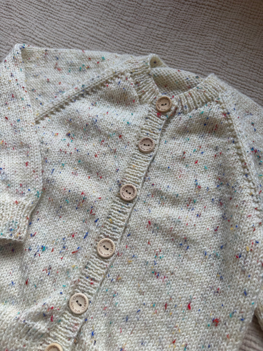 2-3 neutral with multi fleck cardigan