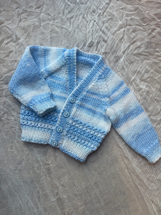 0-1m blue stripe cardigan