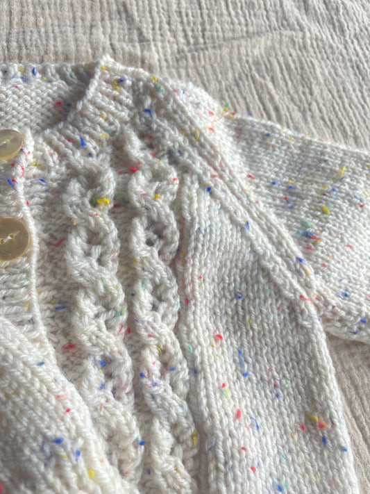 6-9 months cream cardigan with flecks