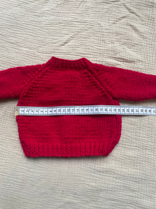 small 0-3m Christmas red cardigan