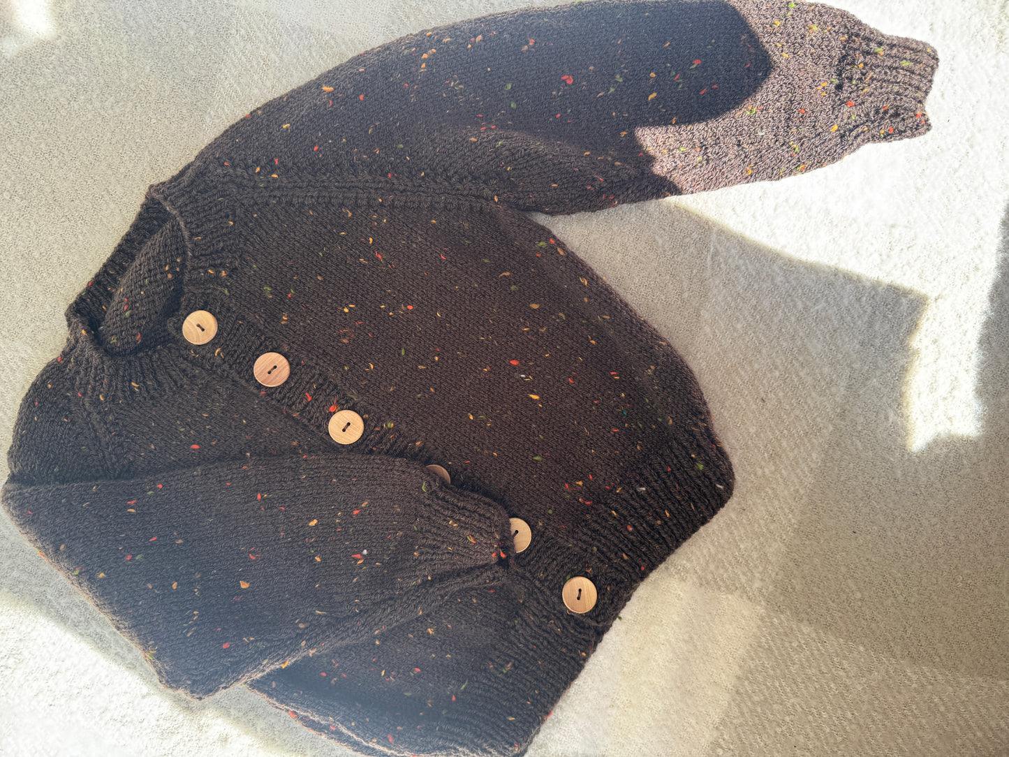 2-3 years chocolate fleck cardigan
