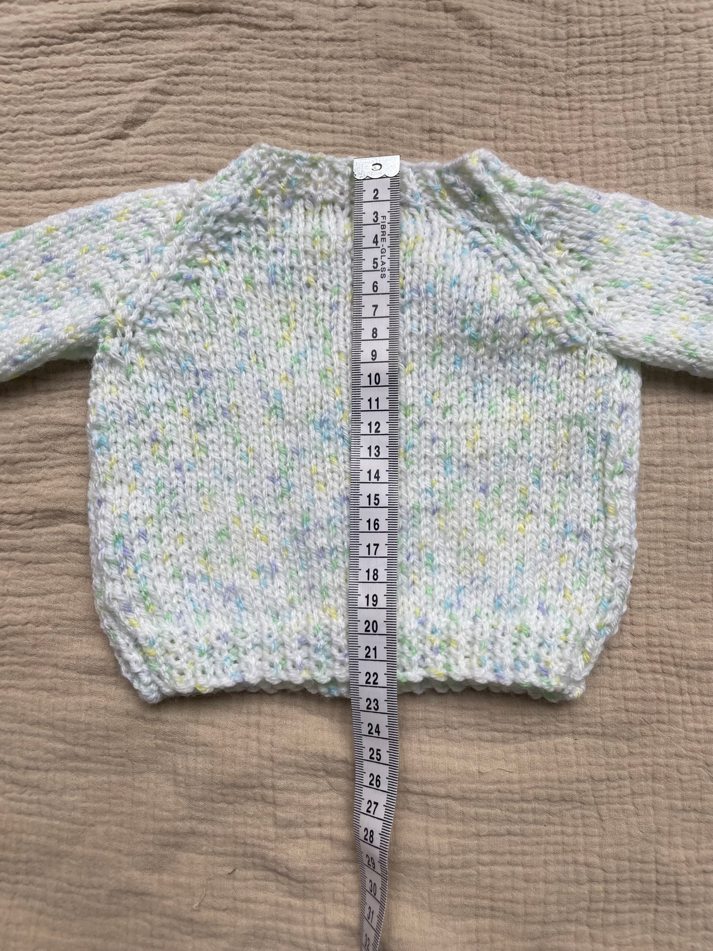 0-3m blue green fleck cardigan