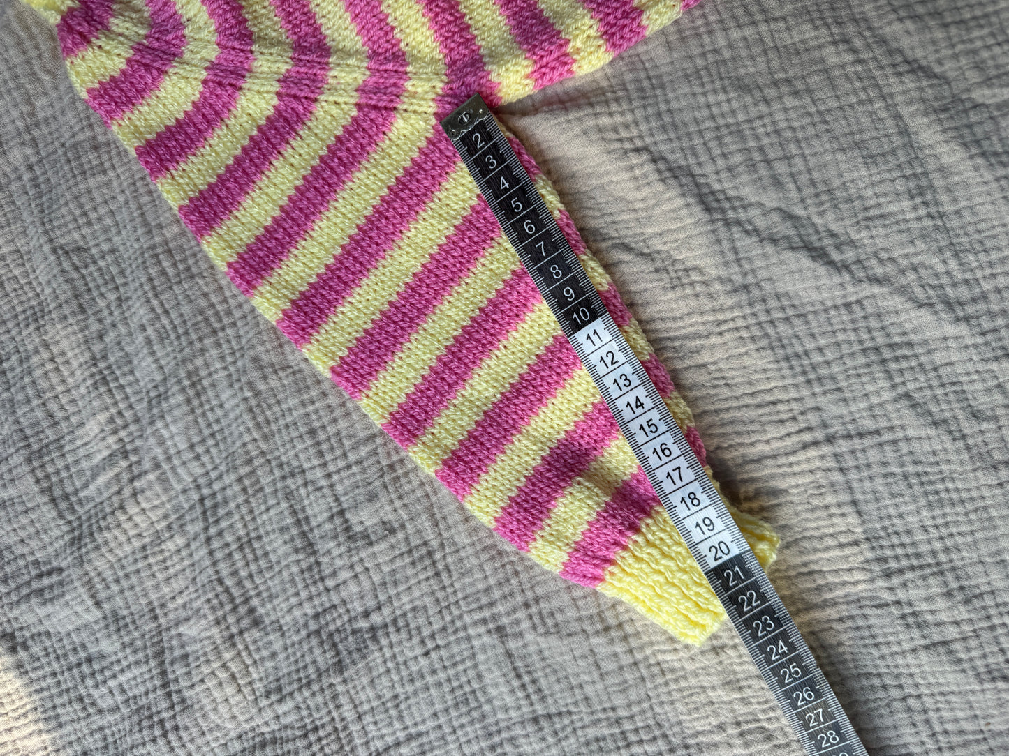 2-3 years fondant & yellow stripe cardigan