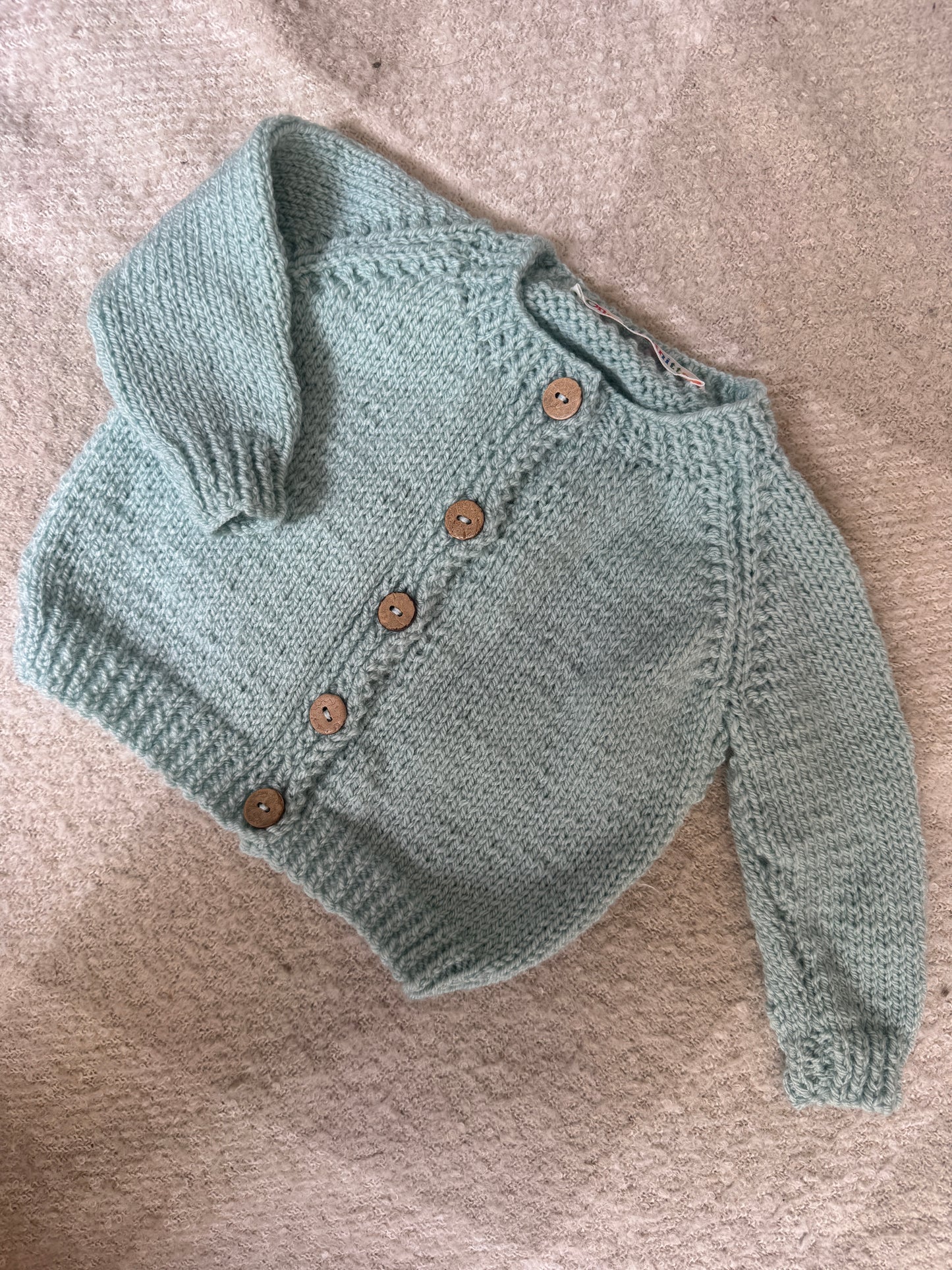 3-6m duck egg cardigan