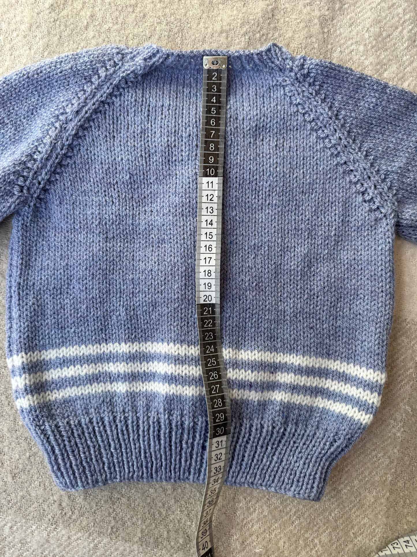 1-2 years blue & cream stripe cardigan