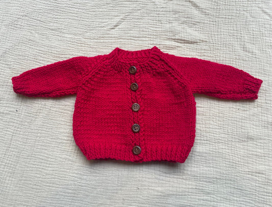 small 0-3m Christmas red cardigan