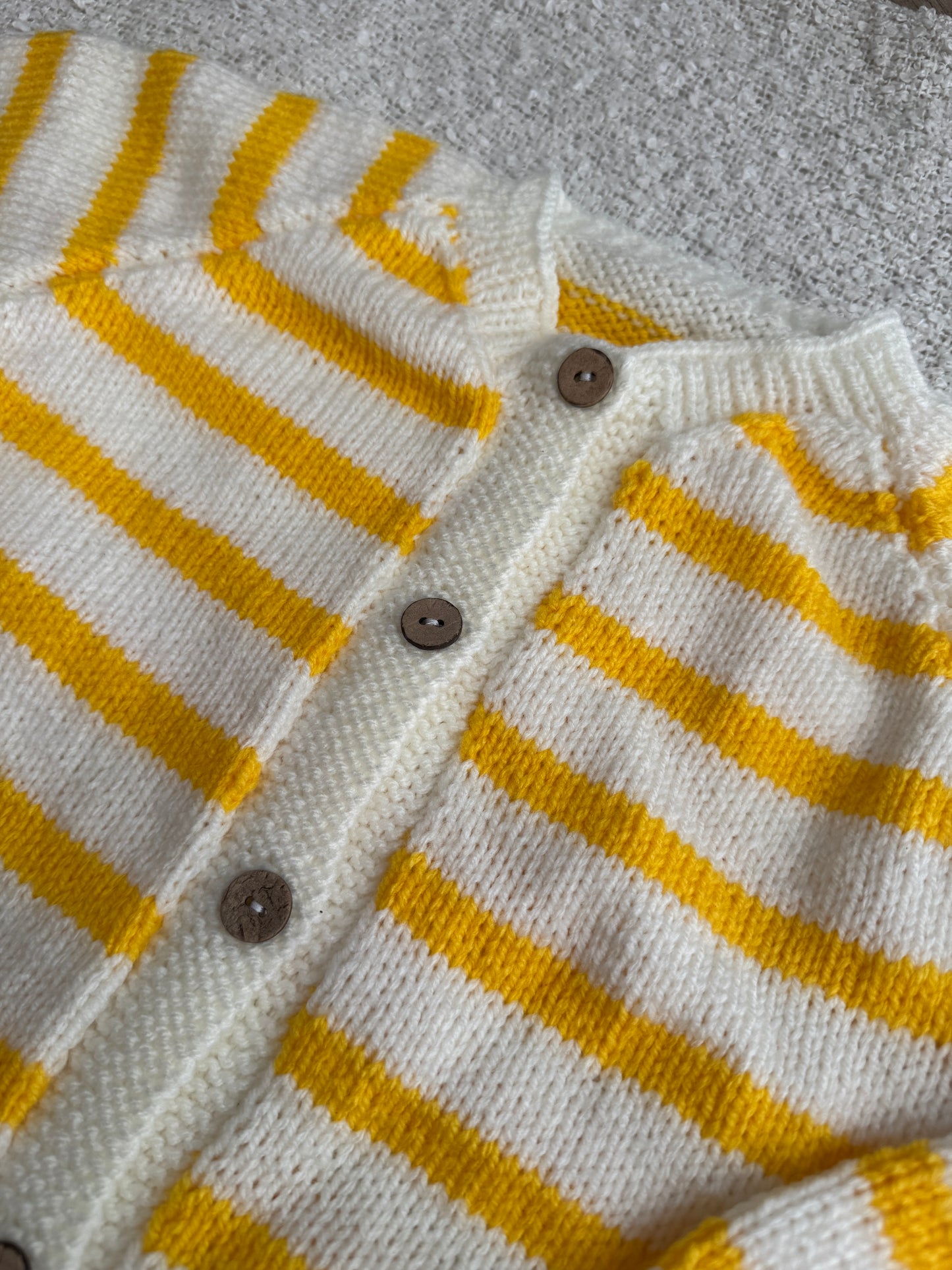 2-4 years cream/yellow stripe cardigan
