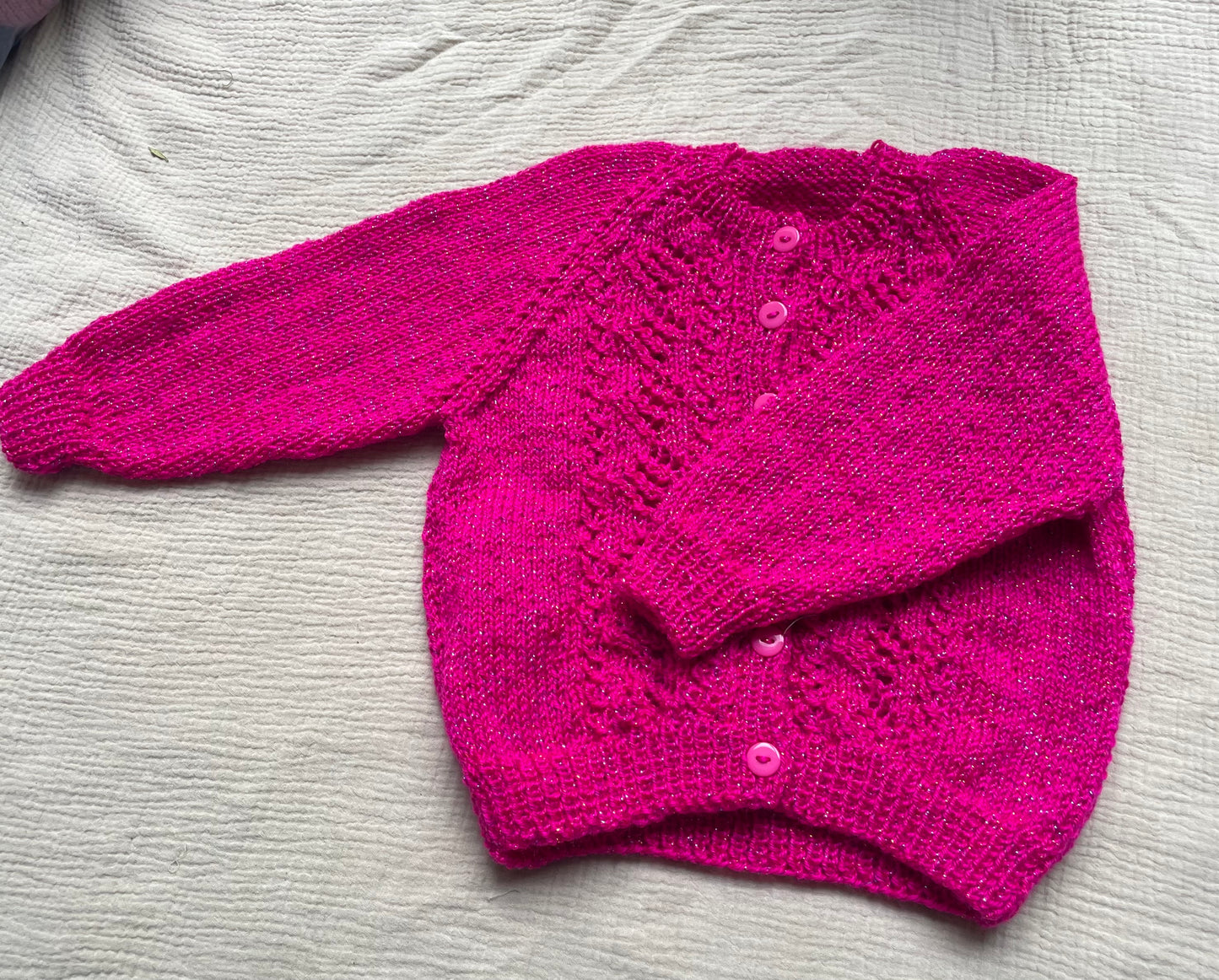 2-3 years magenta sparkle cardigan