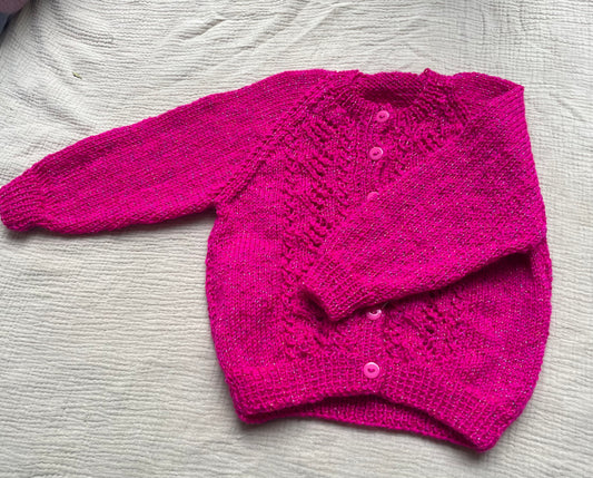 2-3 years magenta sparkle cardigan