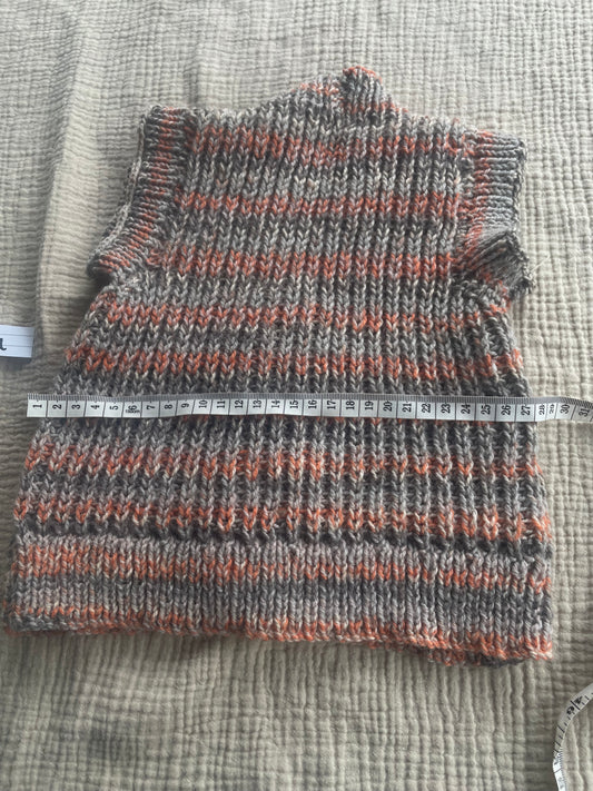 6-9m orange striped vest