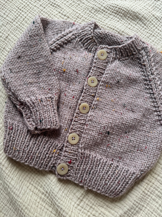 3-6m taupe fleck cardigan