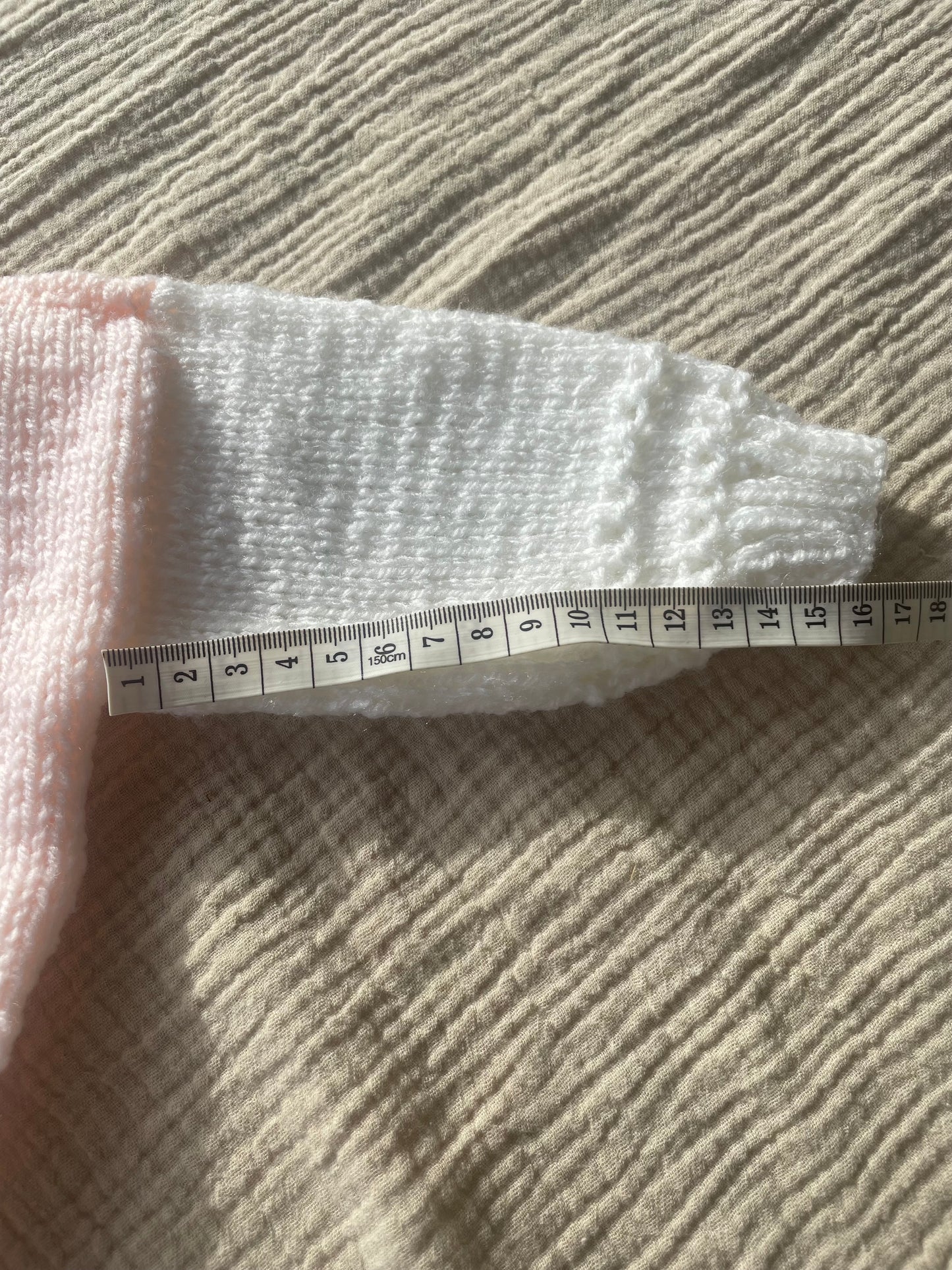 9-12m white and peach cardigan