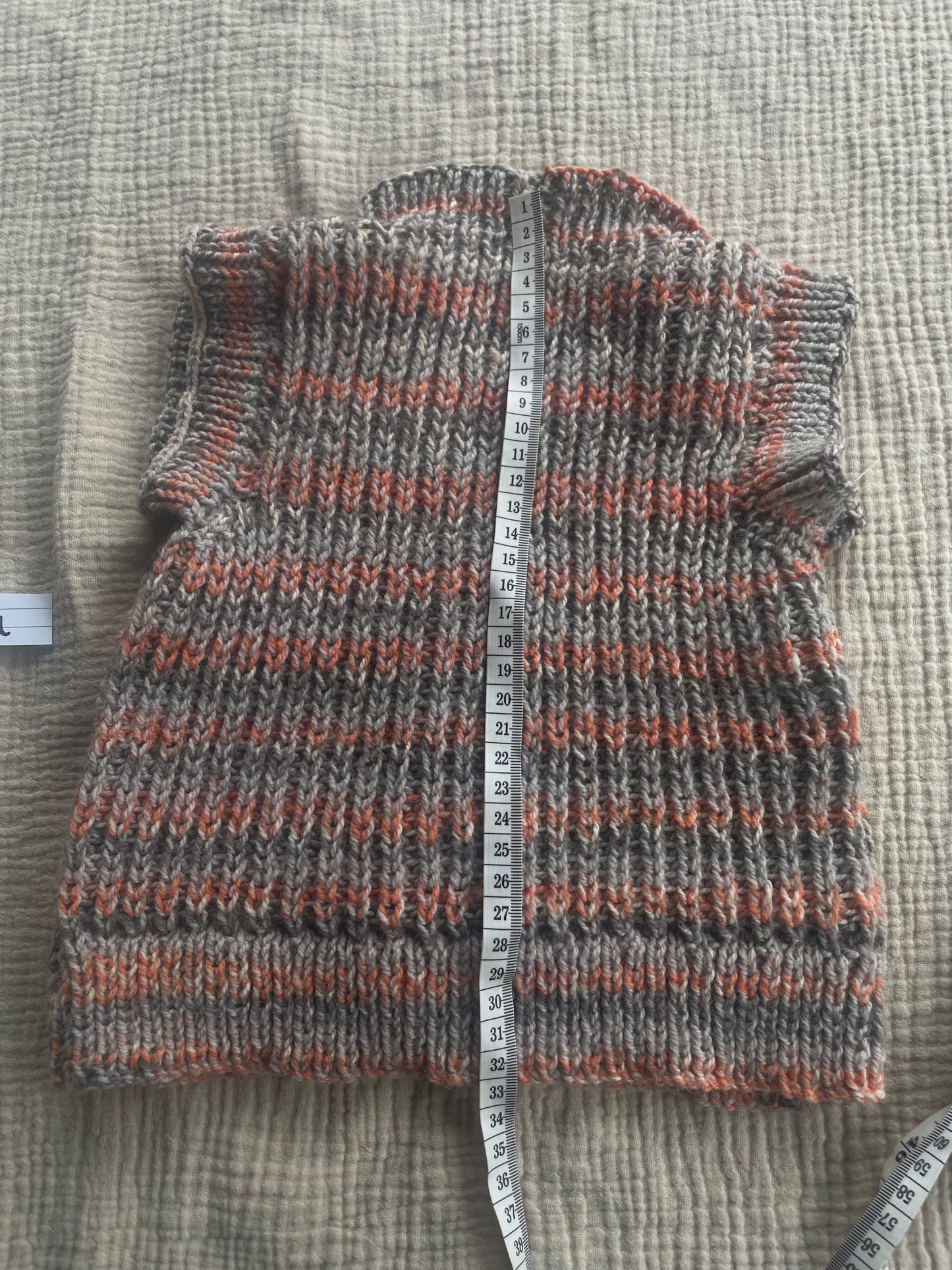 6-9m orange striped vest