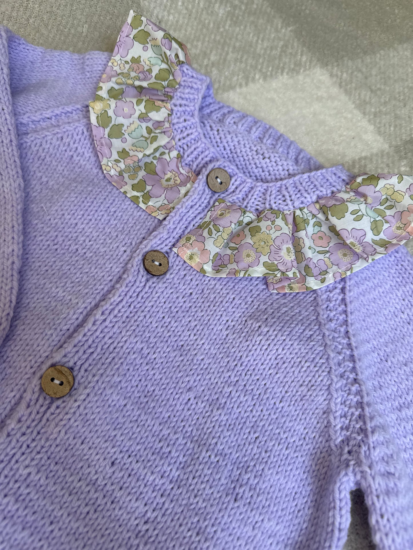 2-4 years lilac with liberty collar cardigan