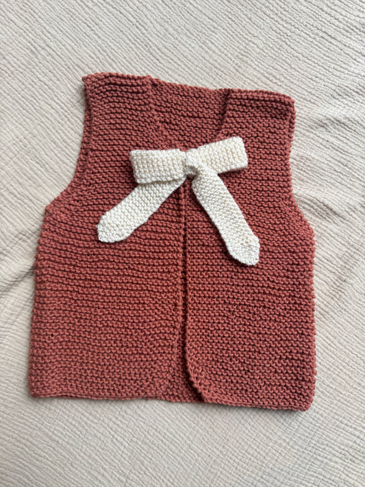 1-3 years rust bow vest