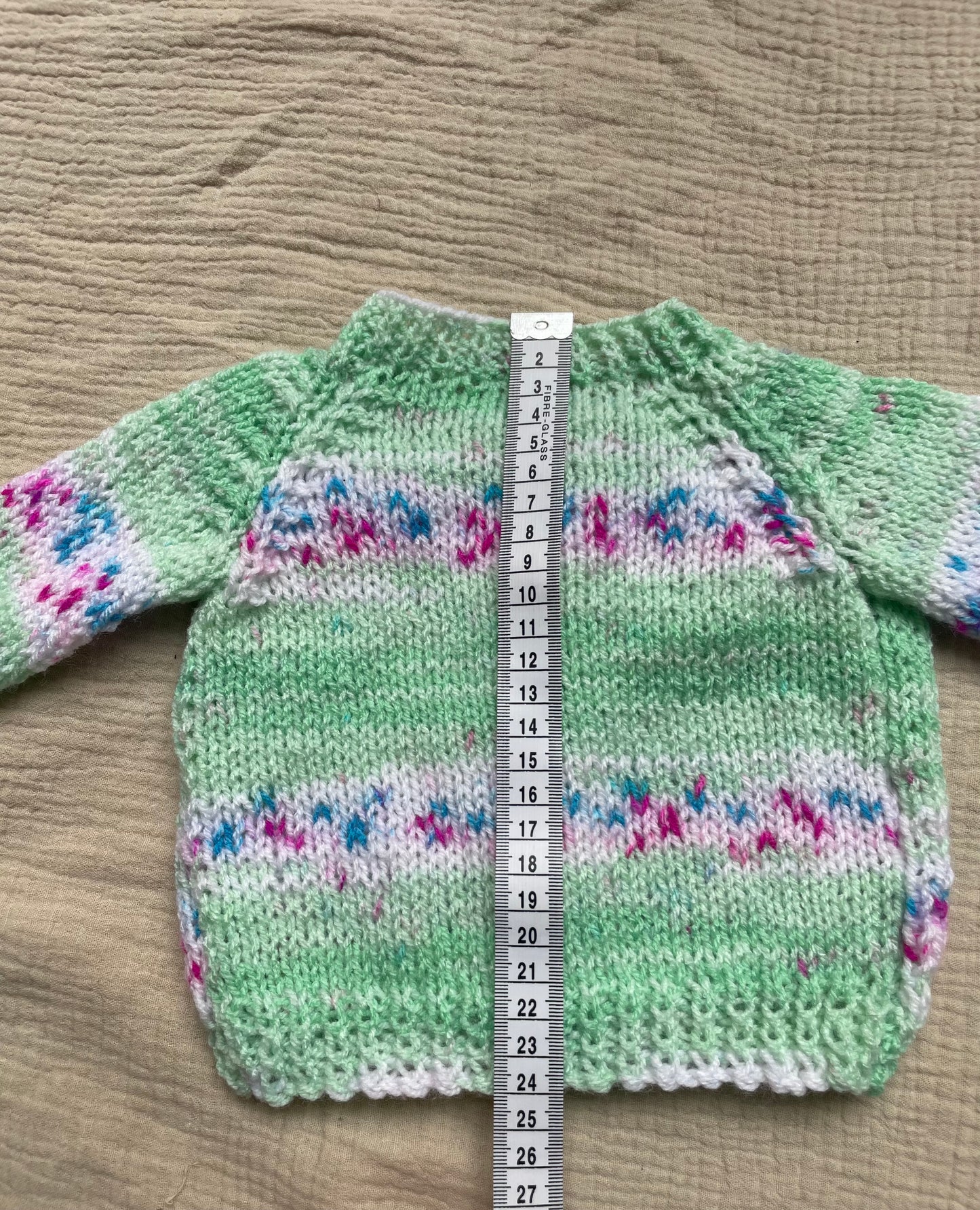 0-3m green patterned cardigan