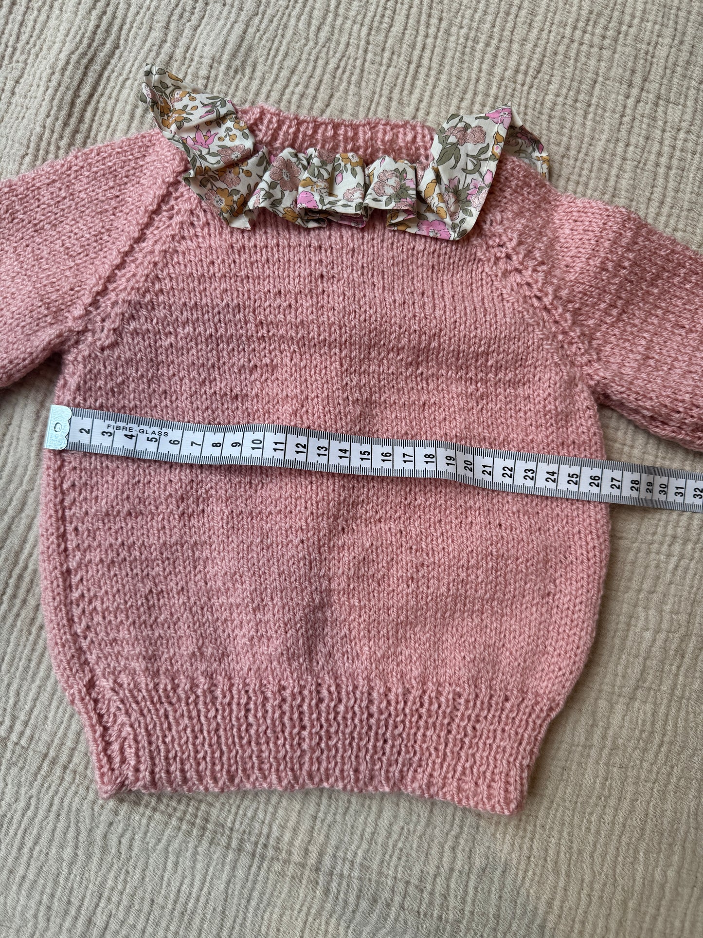 6-12m oyster pink with liberty collar cardigan