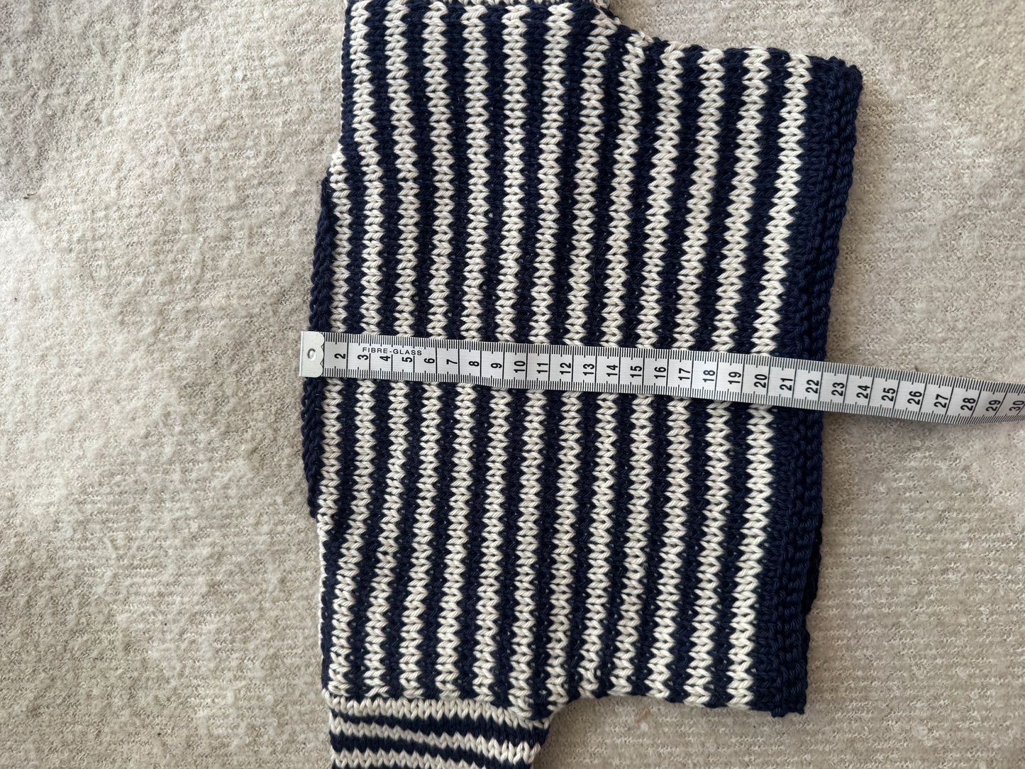 6-9m cream and navy cotton stripe jumper