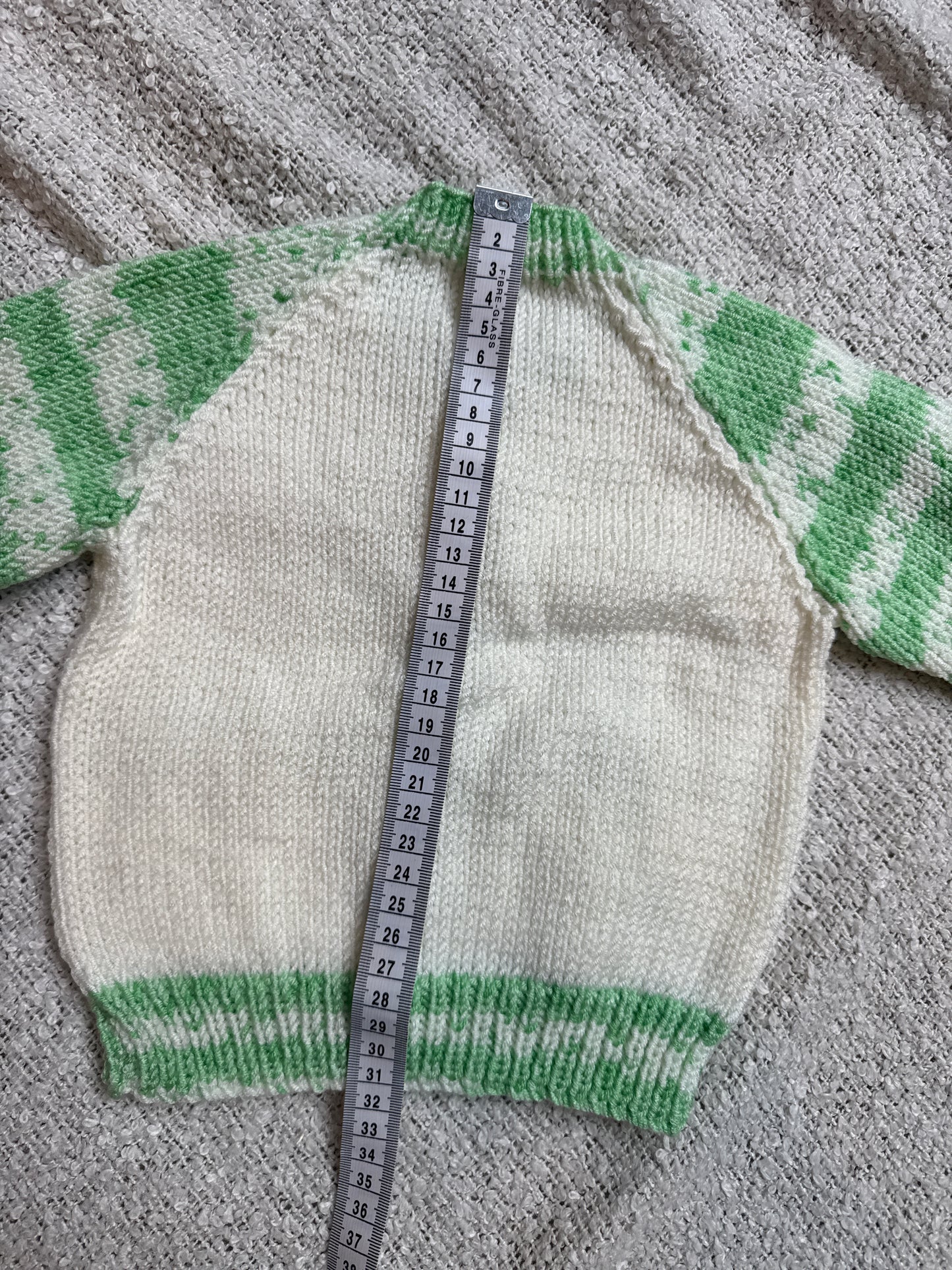 6-9m green and white stripe cardigan