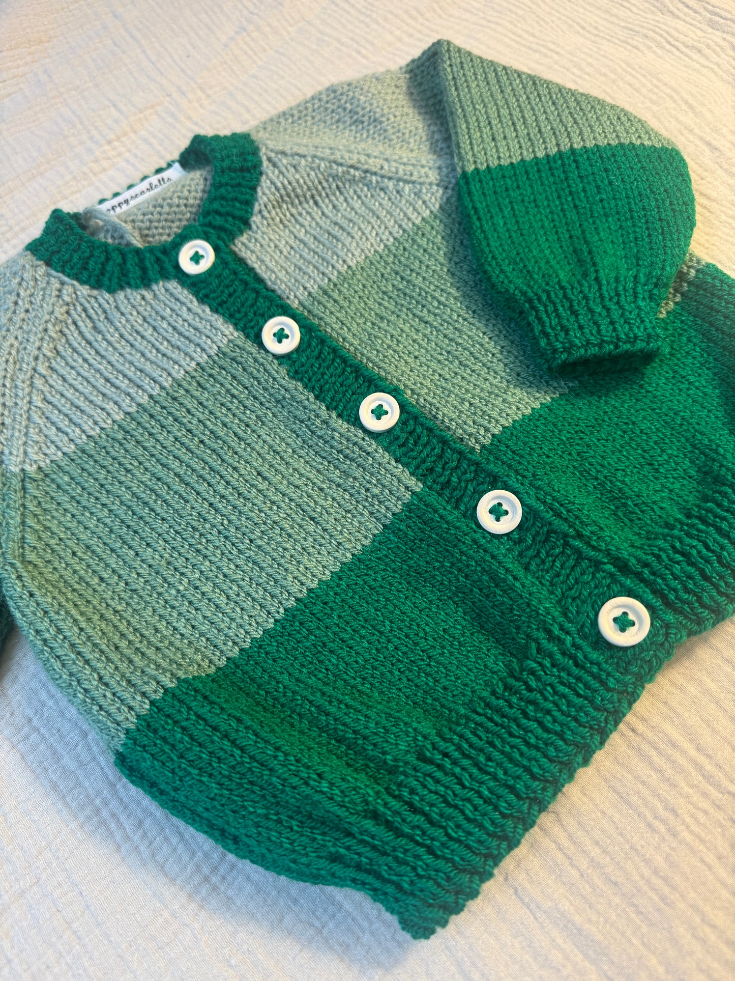 6-12m green stripe cardigan