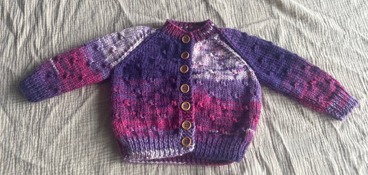 3-6m purple ombré cardigan