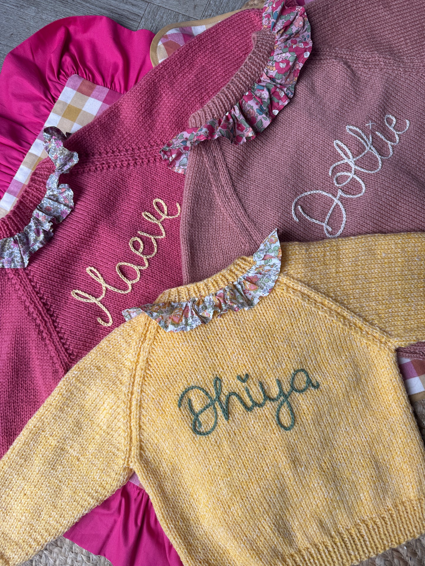 Knitted to order liberty collar personalised cardigan/jumper