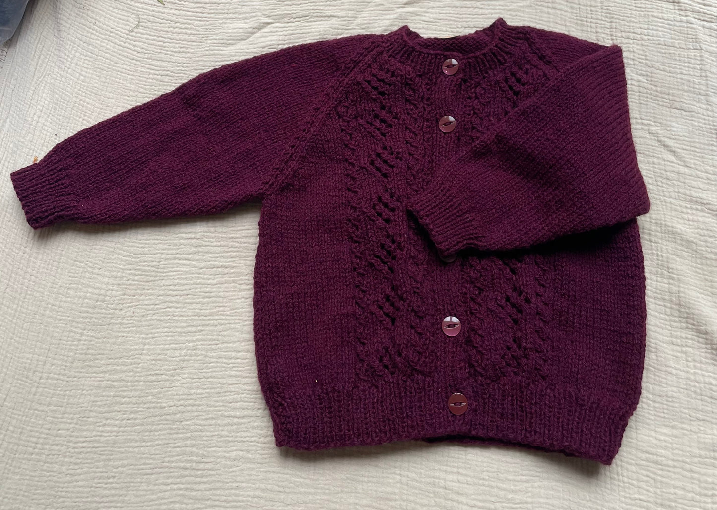 3-4 years burgundy cardigan